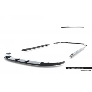 Maxton Design version 1 spoiler set suitable for side skirts, front, rear bumper and trunk of BMW 5 M-Pack Sedan G60 after 2023, Gloss Black-image-6348357