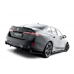 Maxton Design version 1 spoiler set suitable for side skirts, front, rear bumper and trunk of BMW 5 M-Pack Sedan G60 after 2023, Gloss Black-image-6348364