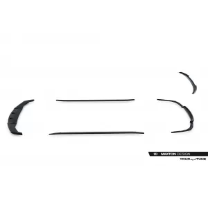 Maxton Design spoiler set suitable for side skirts, front, rear bumper and trunk of BMW 7 M-Pack F01 2008-2013, Gloss Black-image-6348412