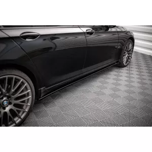Maxton Design spoiler set suitable for side skirts, front, rear bumper and trunk of BMW 7 M-Pack F01 2008-2013, Gloss Black-image-6348421