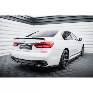 Maxton Design spoiler set suitable for side skirts, front, rear bumper and trunk of BMW 7 M-Pack G11 2015-2018, Gloss Black-image-6348483