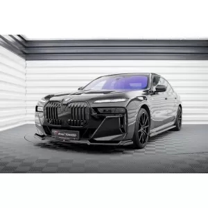 Maxton Design version 1 spoiler set suitable for side skirts, front, rear bumper, trunk and rear window of BMW 740d/740i M-Pack G70 2022-2026, Gloss Black-image-6348513