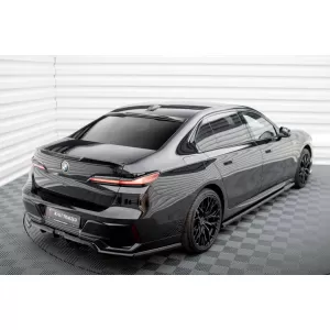 Maxton Design version 1 spoiler set suitable for side skirts, front, rear bumper, trunk and rear window of BMW 740d/740i M-Pack G70 2022-2026, Gloss Black-image-6348515