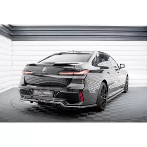 Maxton Design version 1 spoiler set suitable for side skirts, front, rear bumper, trunk and rear window of BMW 740d/740i M-Pack G70 2022-2026, Gloss Black-image-6348516