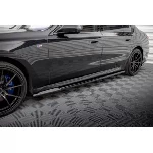 Maxton Design version 1 spoiler set suitable for side skirts, front, rear bumper, trunk and rear window of BMW 740d/740i M-Pack G70 2022-2026, Gloss Black-image-6348518