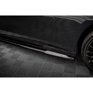 Maxton Design version 1 spoiler set suitable for side skirts, front, rear bumper, trunk and rear window of BMW 740d/740i M-Pack G70 2022-2026, Gloss Black-image-6348520