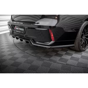 Maxton Design version 1 spoiler set suitable for side skirts, front, rear bumper, trunk and rear window of BMW 740d/740i M-Pack G70 2022-2026, Gloss Black-image-6348531