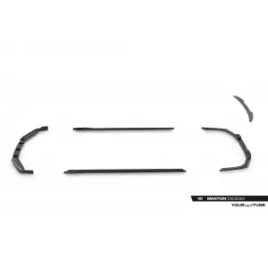 Maxton Design version 2 spoiler set suitable for side skirts, front, rear bumper and trunk of BMW 740d/740i M-Pack G70 2022-2026, Gloss Black-image-6348533