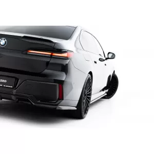 Maxton Design version 2 spoiler set suitable for side skirts, front, rear bumper and trunk of BMW 740d/740i M-Pack G70 2022-2026, Gloss Black-image-6348544