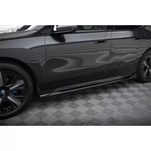 Maxton Design spoiler set suitable for side skirts, front, rear bumper and trunk of BMW iX M-Pack i20 2021-2025, Gloss Black-image-6348623