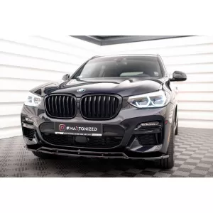 Maxton Design Spoilerset geeignet für Seitenschweller, Front-, Heckstoßstange und Kofferraum des BMW X3 M40d/M40i G01 2018-2021, Glänzend Schwarz-image-6348756
