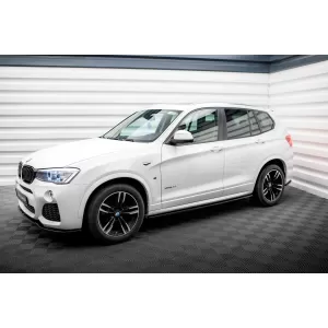 Maxton Design spoiler set suitable for side skirts, front, rear bumper and trunk of BMW X3 M-Pack F25 2014-2017, Gloss Black