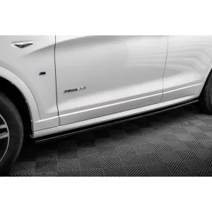 Maxton Design spoiler set suitable for side skirts, front, rear bumper and trunk of BMW X3 M-Pack F25 2014-2017, Gloss Black