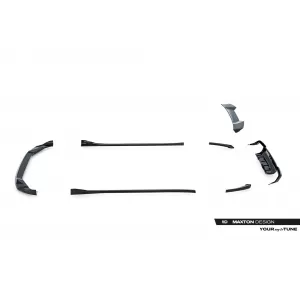 Maxton Design Spoilerset geeignet für Seitenschweller, Front-, Heckstoßstange und Kofferraum des BMW X3 M F97 2021-2024, Glänzend Schwarz-image-6348785