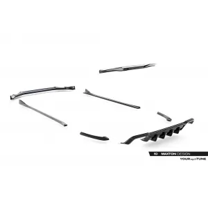 Maxton Design Spoilerset geeignet für Seitenschweller, Front-, Heckstoßstange und Kofferraum des BMW X3 M F97 2021-2024, Glänzend Schwarz-image-6348787