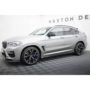 Maxton Design spoiler set suitable for side skirts, front, rear bumper and trunk of BMW X4 M F98 2019-2021, Gloss Black-image-6348879