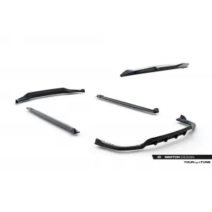 Maxton Design spoiler set suitable for side skirts, front, rear bumper and trunk of BMW X5 M-Pack G05 2018-2023, Gloss Black-image-6348941