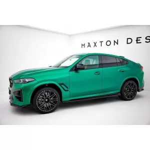 Maxton Design spoiler set suitable for side skirts, front, rear bumper and trunk of BMW X6 M F96 after 2023, Gloss Black-image-6348999