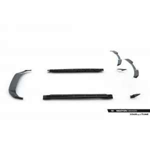 Set of Prepreg Carbon Fiber Splitters Maxton Design suitable for side skirts, front, rear bumper and trunk of Audi Q8 S-Line after 2023, 100% Carbon-image-6349132