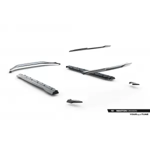 Set of Prepreg Carbon Fiber Splitters Maxton Design suitable for side skirts, front, rear bumper and trunk of Audi Q8 S-Line after 2023, 100% Carbon-image-6349134