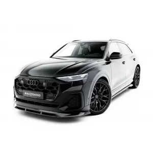 Set of Prepreg Carbon Fiber Splitters Maxton Design suitable for side skirts, front, rear bumper and trunk of Audi Q8 S-Line after 2023, 100% Carbon-image-6349137