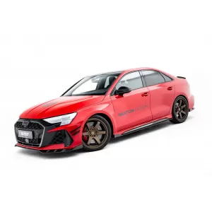 Set of Prepreg Carbon Fiber Splitters Maxton Design suitable for side skirts, front, rear bumper and trunk of Audi RS3 Sedan 8Y after 2024, 100% Carbon-image-6349169