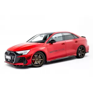 Set of Prepreg Carbon Fiber Splitters Maxton Design suitable for side skirts, front, rear bumper and trunk of Audi RS3 Sedan 8Y after 2024, 100% Carbon-image-6349171