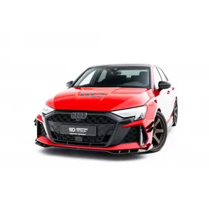 Set of Prepreg Carbon Fiber Splitters Maxton Design suitable for side skirts, front, rear bumper and trunk of Audi RS3 Sedan 8Y after 2024, 100% Carbon-image-6349174