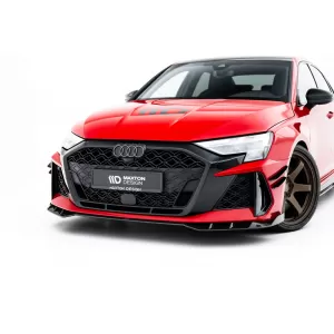 Set of Prepreg Carbon Fiber Splitters Maxton Design suitable for side skirts, front, rear bumper and trunk of Audi RS3 Sedan 8Y after 2024, 100% Carbon-image-6349188