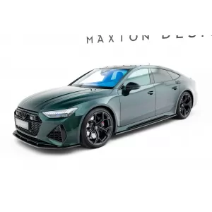 Set of Prepreg Carbon Fiber Splitters Maxton Design suitable for side skirts, front, rear bumper and trunk of Audi RS7 C8 2019-2023, 100% Carbon-image-6349231