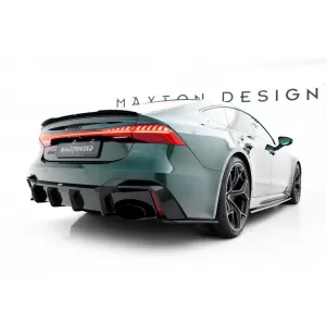 Set of Prepreg Carbon Fiber Splitters Maxton Design suitable for side skirts, front, rear bumper and trunk of Audi RS7 C8 2019-2023, 100% Carbon-image-6349236