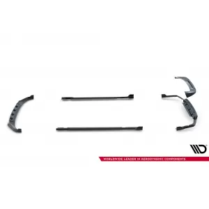 Set of Prepreg Carbon Fiber Splitters Maxton Design version 1 suitable for side skirts, front, rear bumper and trunk of BMW X7 M-Pack G07 after 2022, 100% Carbon-image-6349294