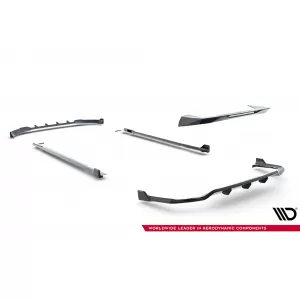Set of Prepreg Carbon Fiber Splitters Maxton Design version 1 suitable for side skirts, front, rear bumper and trunk of BMW X7 M-Pack G07 after 2022, 100% Carbon-image-6349295