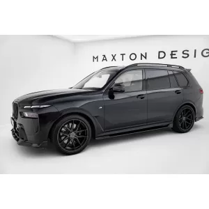 Set of Prepreg Carbon Fiber Splitters Maxton Design version 1 suitable for side skirts, front, rear bumper and trunk of BMW X7 M-Pack G07 after 2022, 100% Carbon-image-6349296