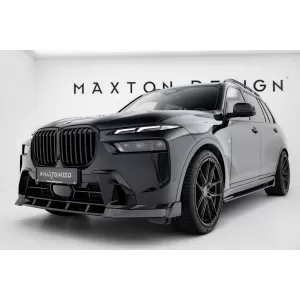 Set of Prepreg Carbon Fiber Splitters Maxton Design version 1 suitable for side skirts, front, rear bumper and trunk of BMW X7 M-Pack G07 after 2022, 100% Carbon-image-6349297