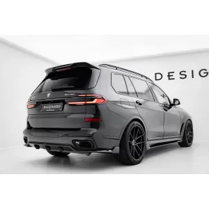 Set of Prepreg Carbon Fiber Splitters Maxton Design version 1 suitable for side skirts, front, rear bumper and trunk of BMW X7 M-Pack G07 after 2022, 100% Carbon-image-6349299