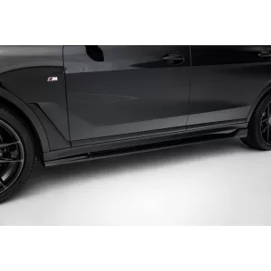 Set of Prepreg Carbon Fiber Splitters Maxton Design version 1 suitable for side skirts, front, rear bumper and trunk of BMW X7 M-Pack G07 after 2022, 100% Carbon-image-6349300