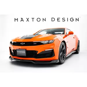 Maxton Design version 1 spoiler set suitable for side skirts, front, rear bumper and trunk of Chevrolet Camaro SS 2018-2023, Gloss Black-image-6349322