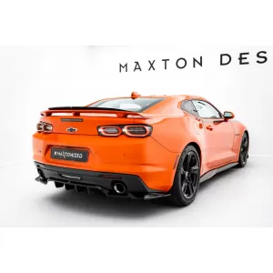 Maxton Design version 1 spoiler set suitable for side skirts, front, rear bumper and trunk of Chevrolet Camaro SS 2018-2023, Gloss Black-image-6349324