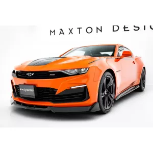 Maxton Design version 2 spoiler set suitable for side skirts, front, rear bumper and trunk of Chevrolet Camaro SS 2018-2023, Gloss Black-image-6349343