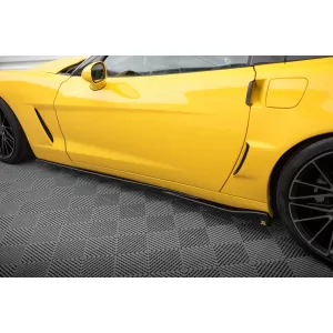 Maxton Design spoiler set suitable for side skirts, front and rear bumper of Chevrolet Corvette C6 2004-2013, Gloss Black-image-6349367