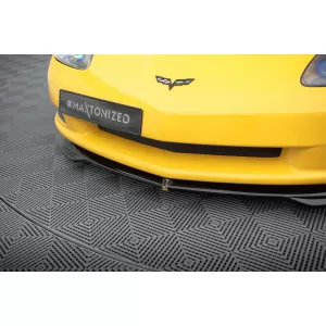 Maxton Design spoiler set suitable for side skirts, front and rear bumper of Chevrolet Corvette C6 2004-2013, Gloss Black-image-6349368