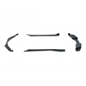 Maxton Design spoiler set suitable for side skirts, front, rear bumper and trunk of Chevrolet Corvette Stingray C7 2013-2019, Gloss Black-image-6349372