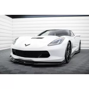 Maxton Design spoiler set suitable for side skirts, front, rear bumper and trunk of Chevrolet Corvette Stingray C7 2013-2019, Gloss Black-image-6349376