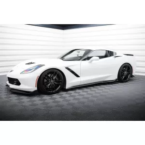 Maxton Design spoiler set suitable for side skirts, front, rear bumper and trunk of Chevrolet Corvette Stingray C7 2013-2019, Gloss Black-image-6349377