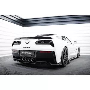 Maxton Design spoiler set suitable for side skirts, front, rear bumper and trunk of Chevrolet Corvette Stingray C7 2013-2019, Gloss Black-image-6349378