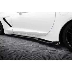 Maxton Design spoiler set suitable for side skirts, front, rear bumper and trunk of Chevrolet Corvette Stingray C7 2013-2019, Gloss Black-image-6349381