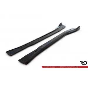 Maxton Design spoiler set suitable for side skirts, front and rear bumper of Chevrolet Corvette Z06 C7 2013-2019, Gloss Black-image-6349392