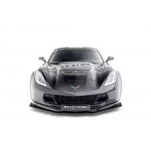 Maxton Design spoiler set suitable for side skirts, front and rear bumper of Chevrolet Corvette Z06 C7 2013-2019, Gloss Black-image-6349396