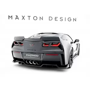 Maxton Design spoiler set suitable for side skirts, front and rear bumper of Chevrolet Corvette Z06 C7 2013-2019, Gloss Black-image-6349397